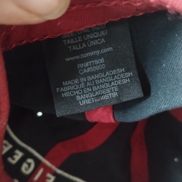 Tommy Hilfiger Hat Baseball Cap Blue White Spell Out Adjustable Strap Cotton - Picture 11 of 13